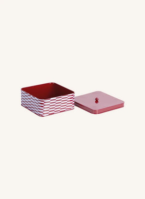 Present Time - Caja de Almacenamiento de Metal con Diseño Salerno | Rojo