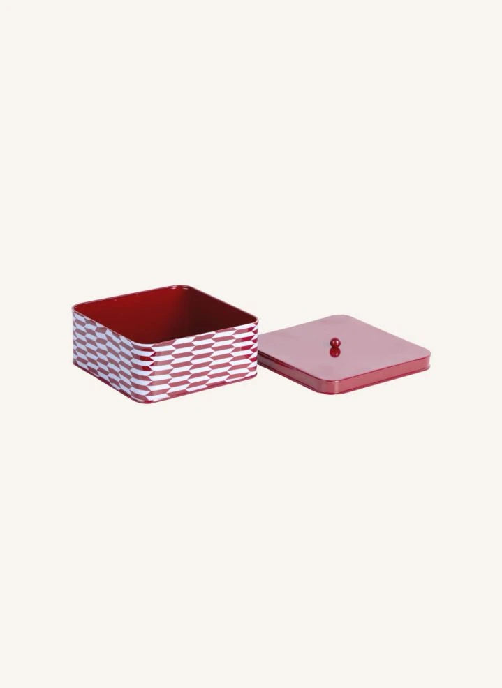 Present Time - Caja de Almacenamiento de Metal con Diseño Salerno | Rojo