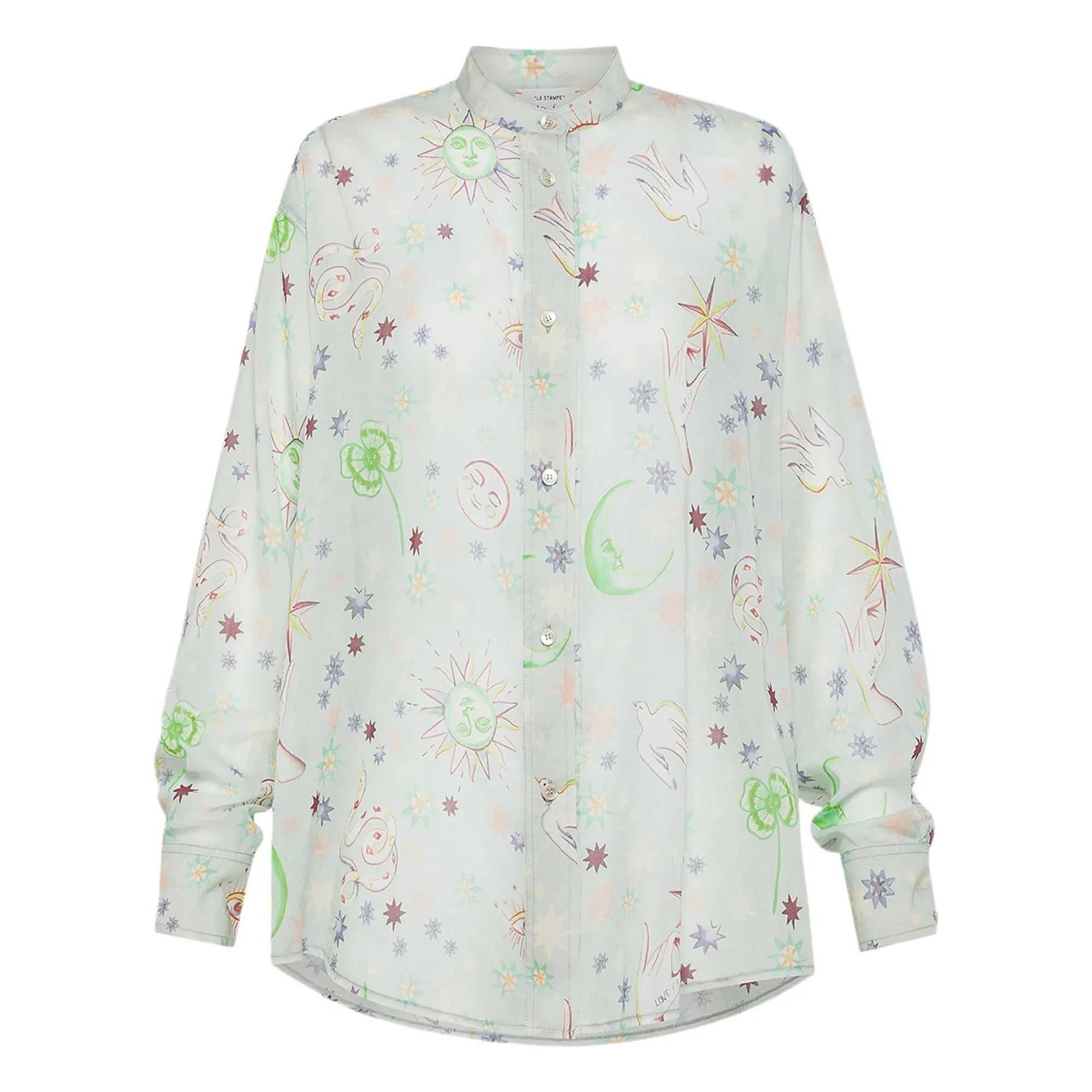 Forte Forte - Love Alchemy" Camisa Oversize de Voile de Algodón y Seda | Azul Claro