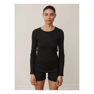 Skall Studio - Camiseta de manga larga de algodón orgánico Edie | Negro