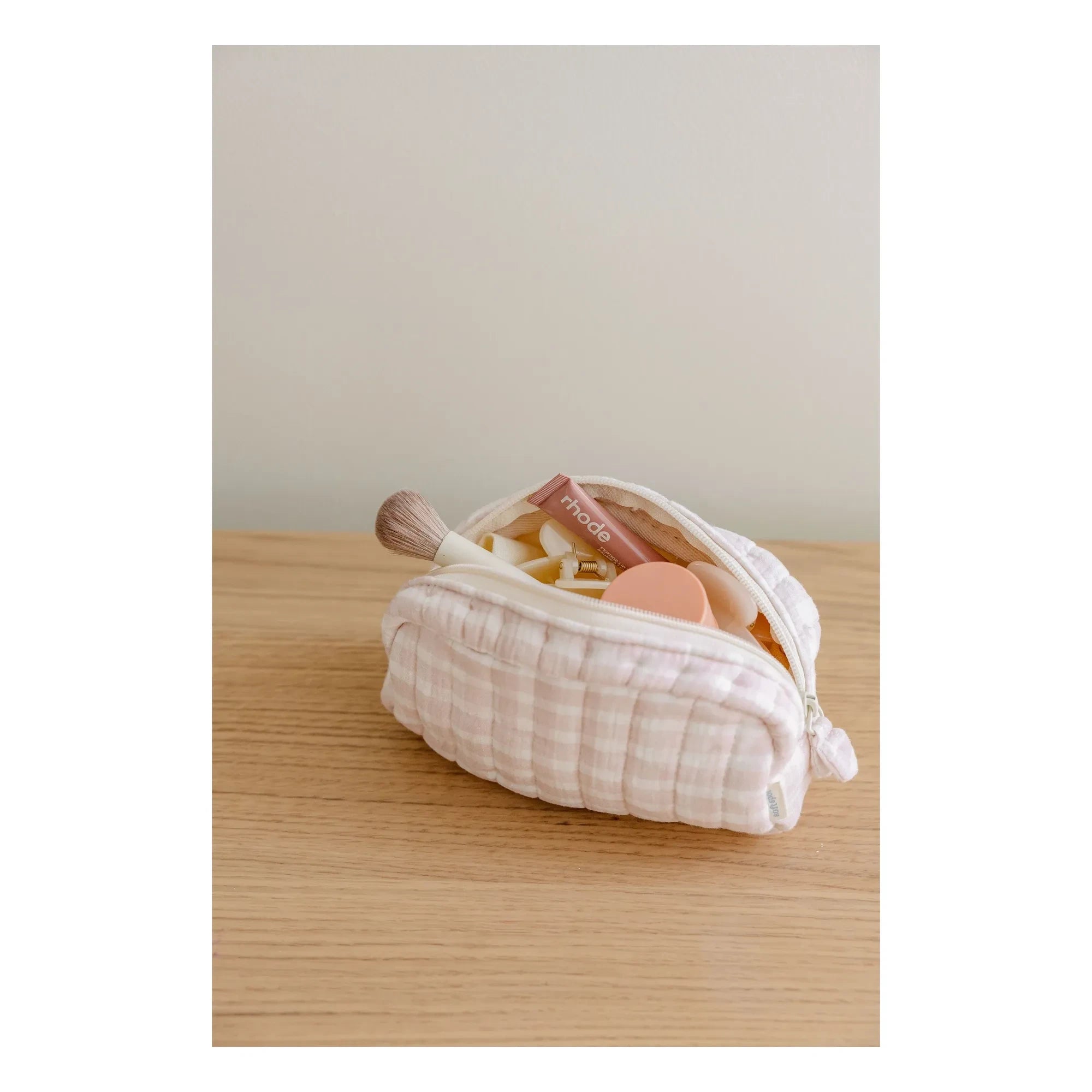 Soft Spot - Neceser de algodón orgánico con agua de rosas | Rosa claro