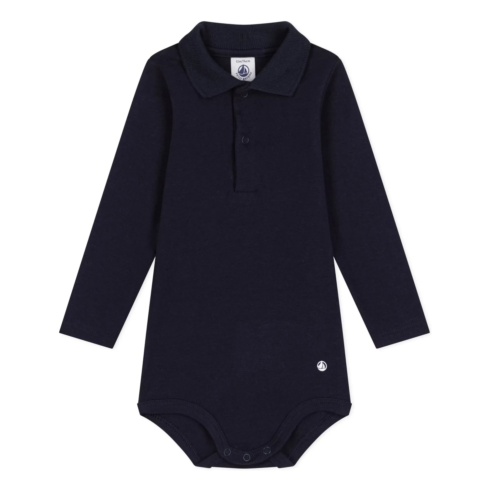 Petit Bateau - Body de cuello polo | Azul marino
