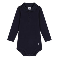 Petit Bateau - Body de cuello polo | Azul marino