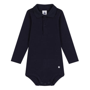 Petit Bateau - Body de cuello polo | Azul marino