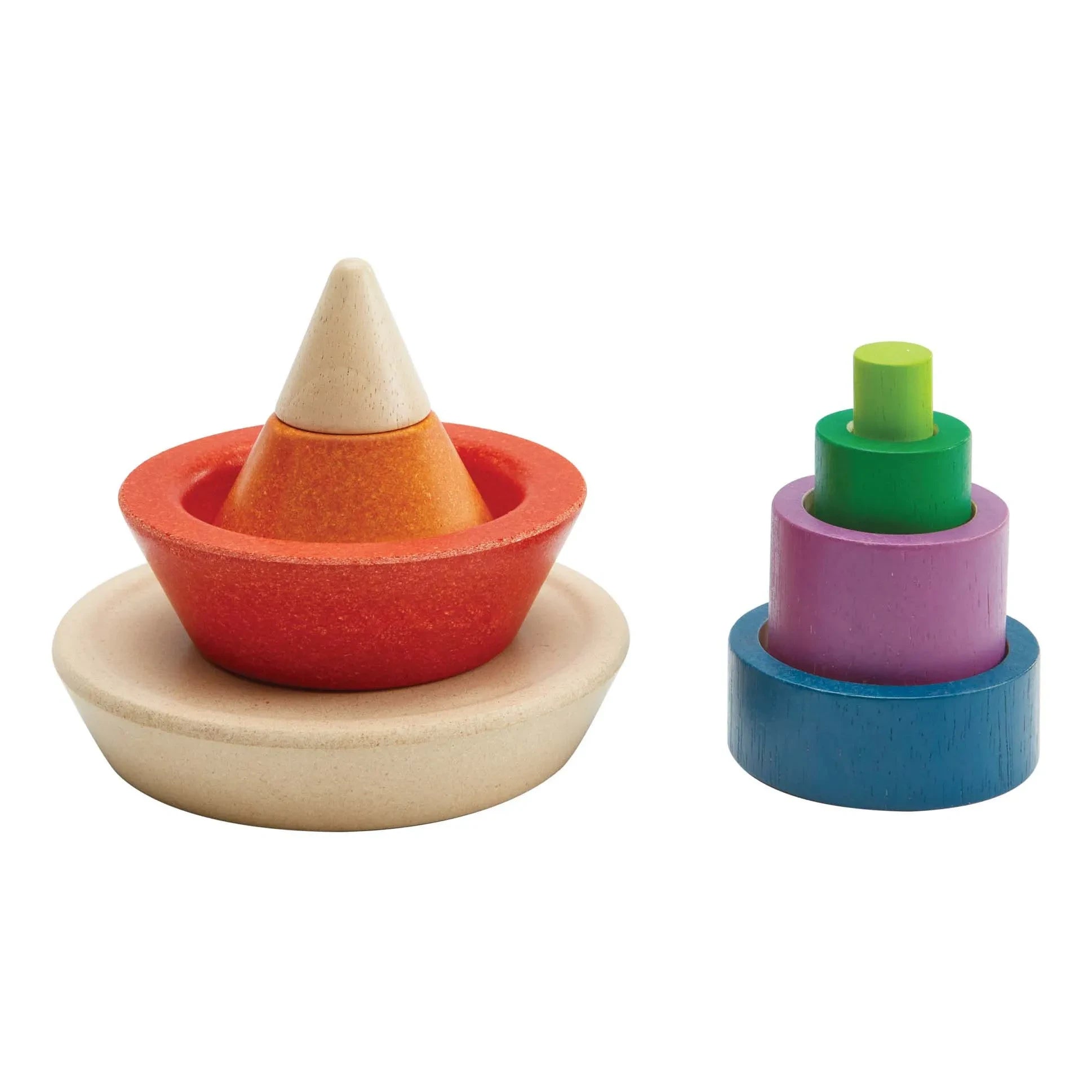 Plan Toys - Pirámide apilable y anidable