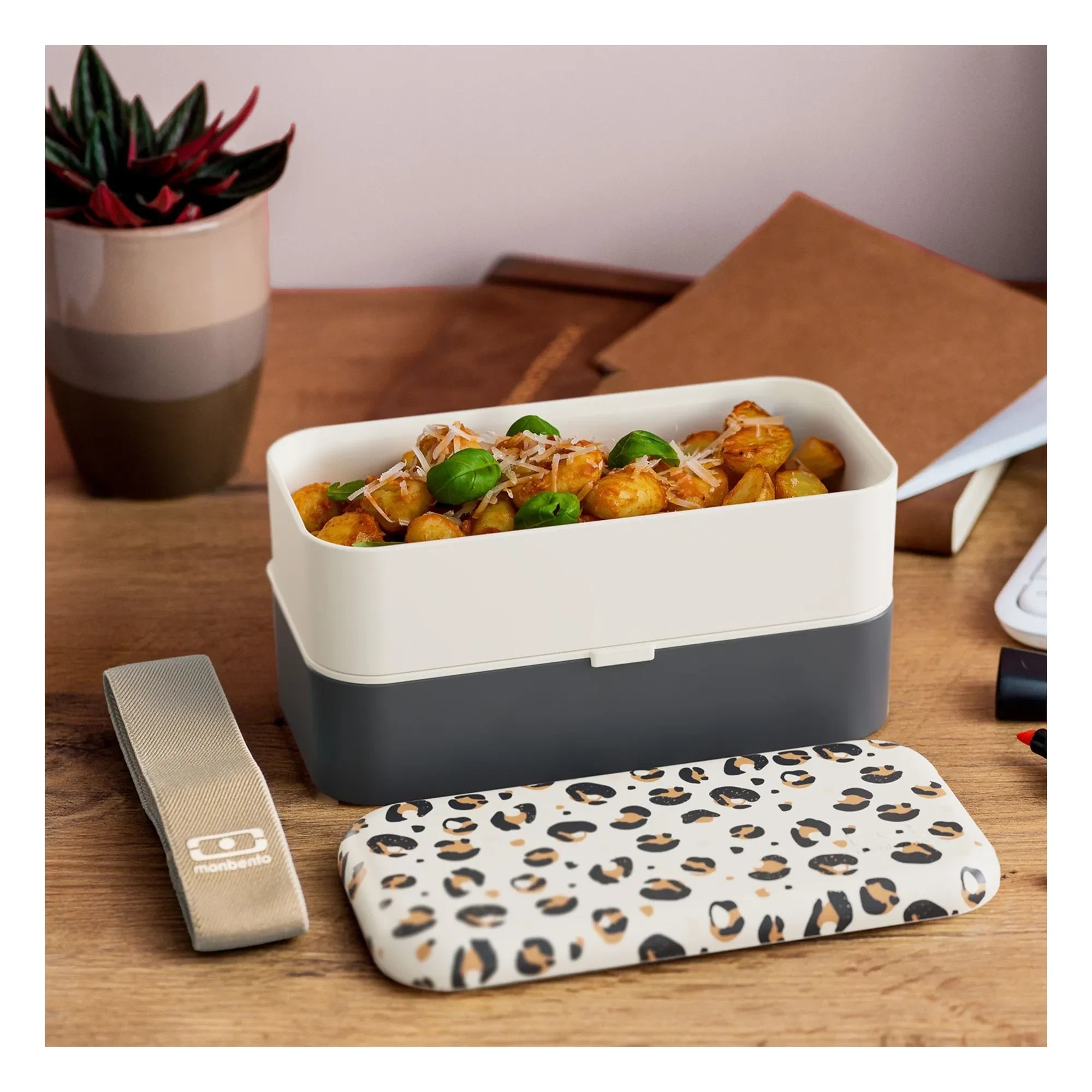 Monbento - Fiambrera Original de 2 Compartimentos | Leopardo