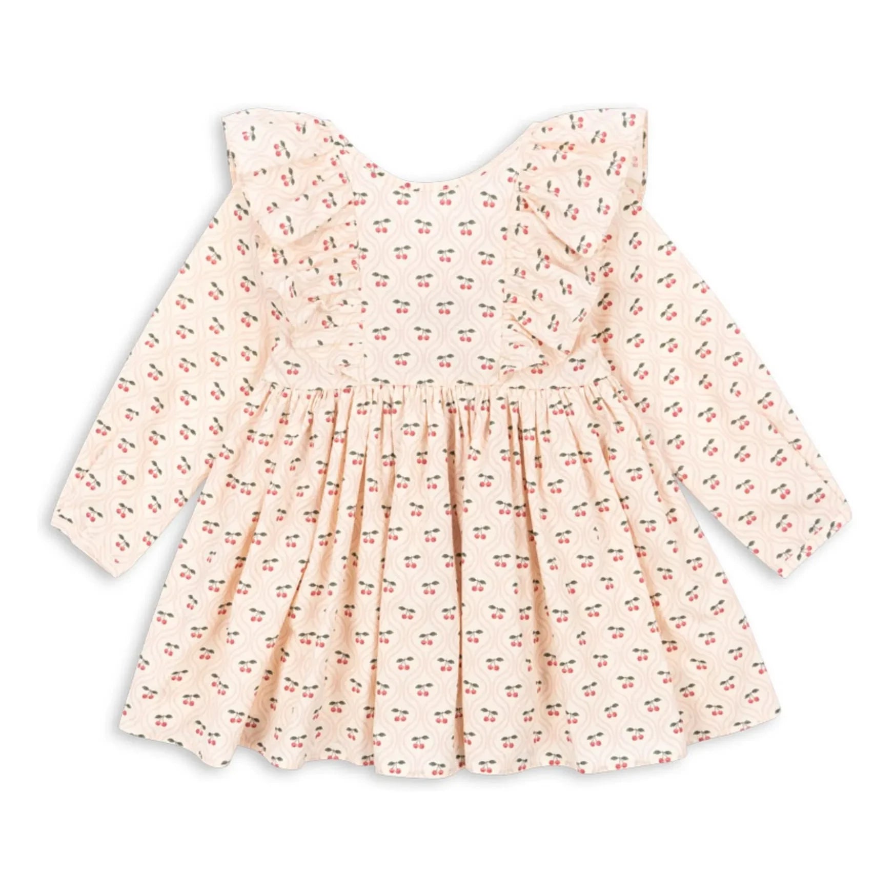 Konges Sløjd - Vestido de algodón orgánico Cianna Cherries | Rosa empolvado