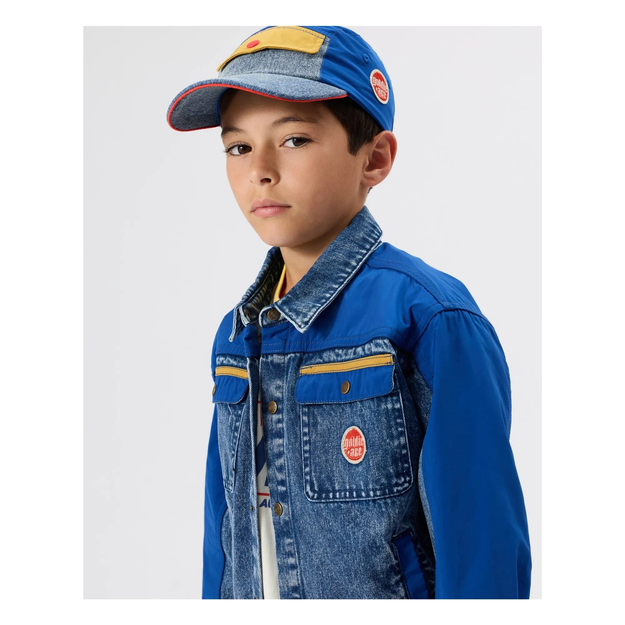 Goldie + Ace - Chaqueta vaquera vintage con bloques de color | Azul