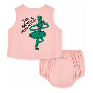 The Animals Observatory - Conjunto de top y pantalón de algodón orgánico Newt Danseuse | Rosa