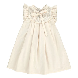 Bebe Organic - Vestido Jora con cuello de encaje | Amarillo pálido