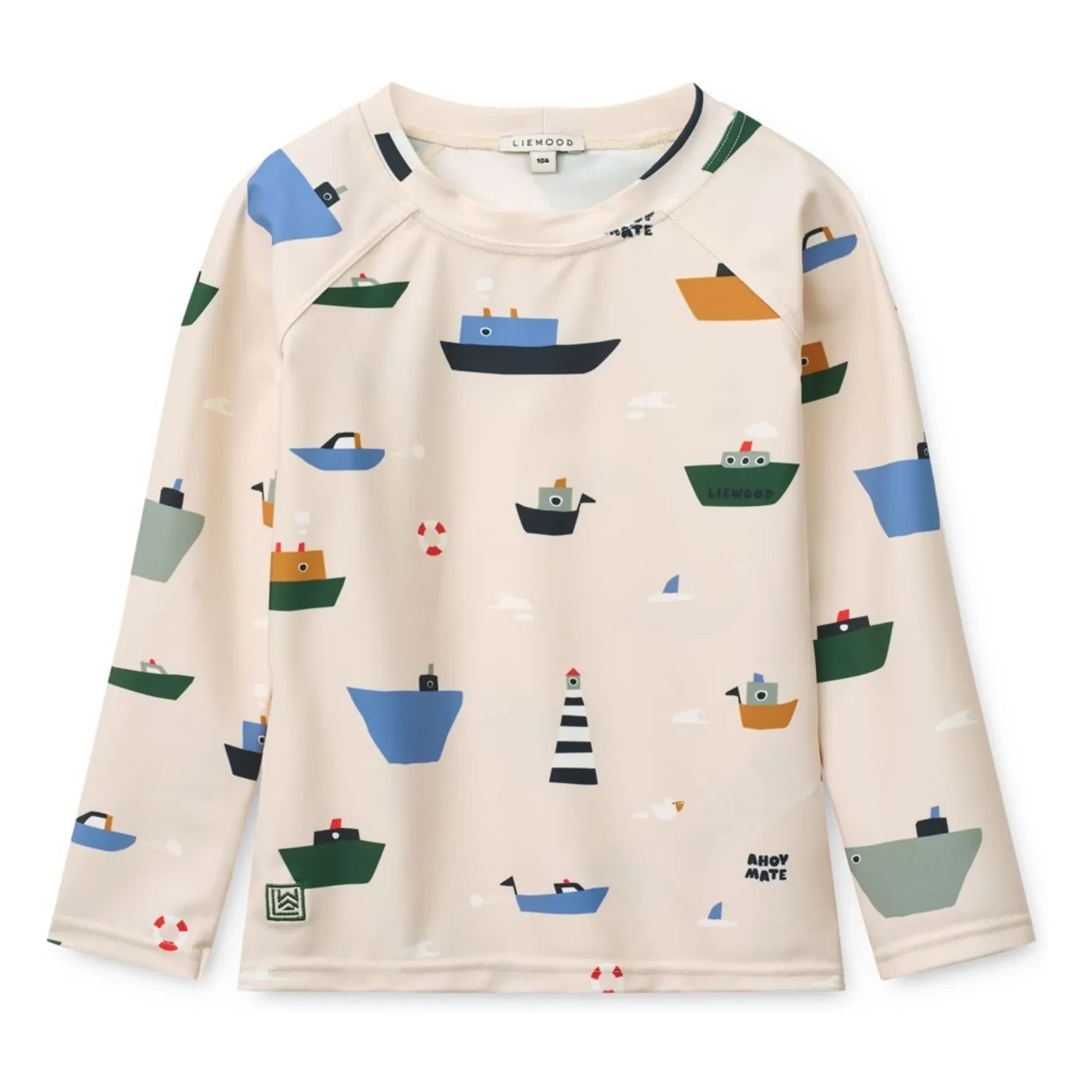 Liewood - Camiseta anti-UV Noah Bateaux Fibras recicladas | Crudo