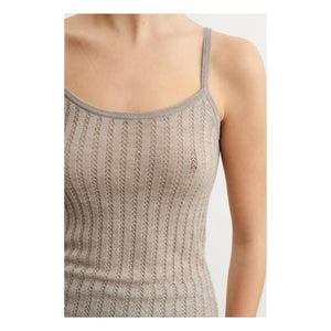 FUB - Camiseta de tirantes de lana merino - Colección de mujer | Beige
