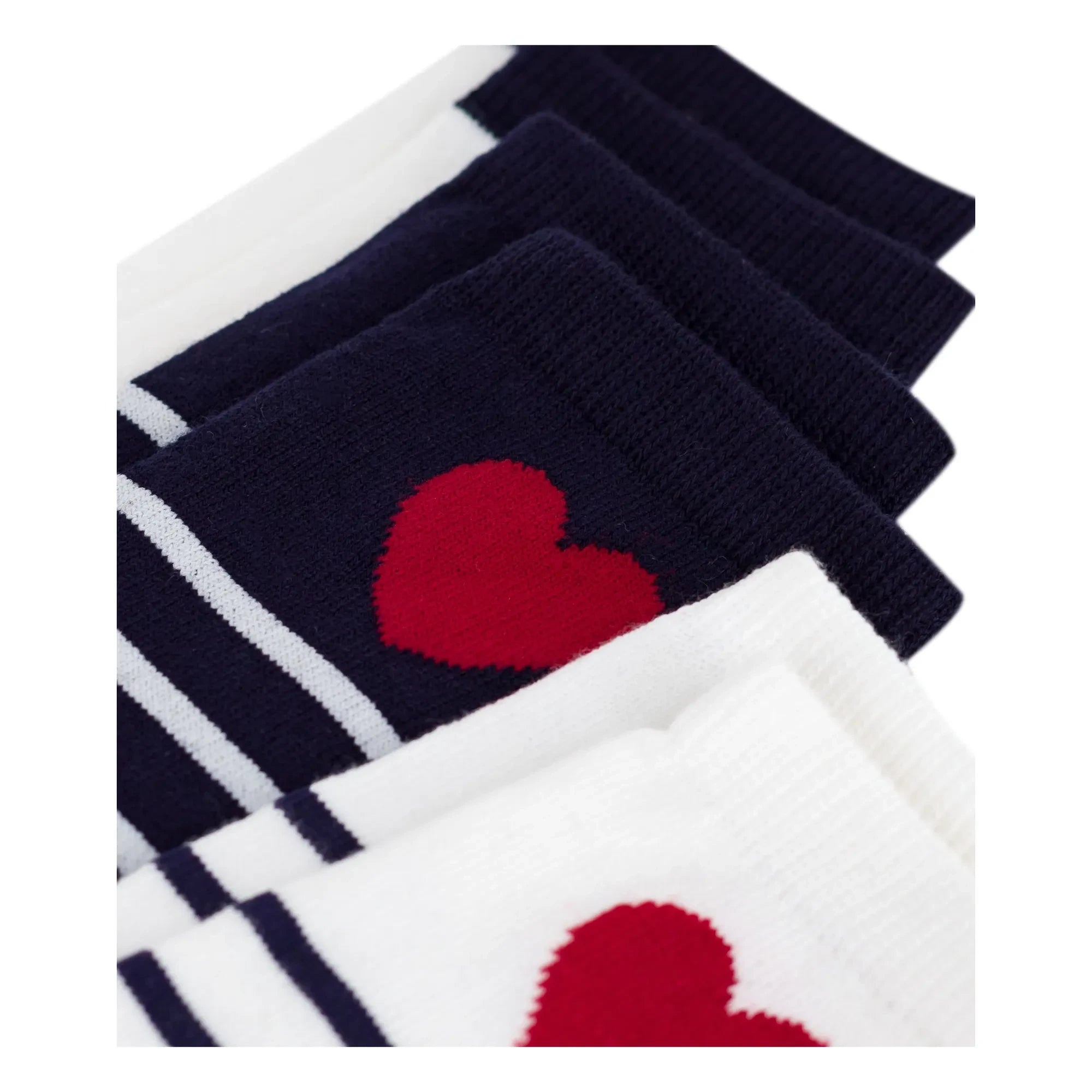 Petit Bateau - Calcetines Rayados Set de 3 Pares | Blanco