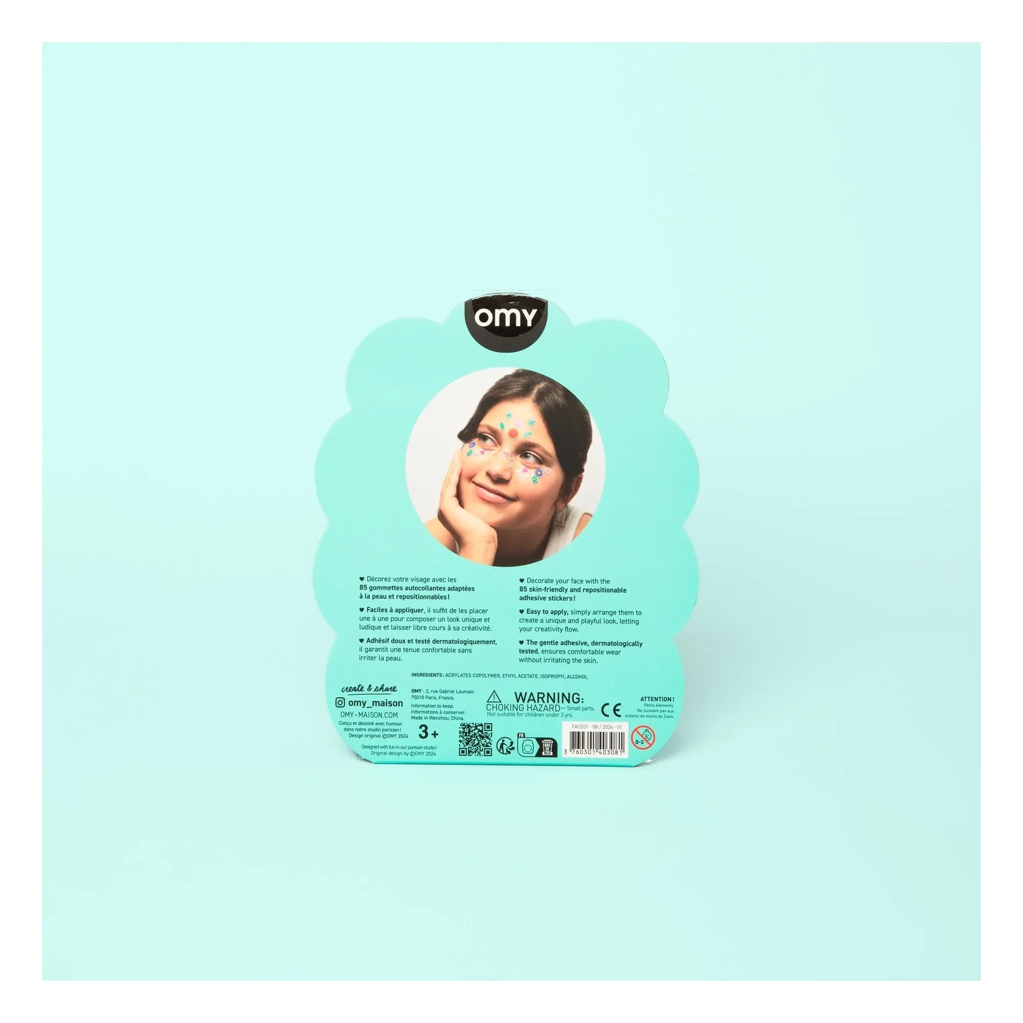 Omy - Pegatinas de flores para la cara