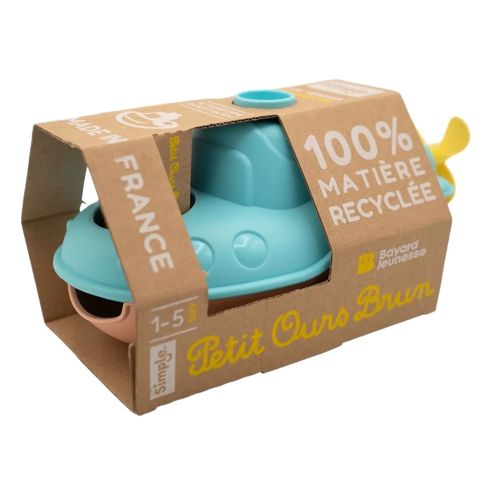 Sencillo - Submarino de baño - Individual x Osito marrón pequeño | Azul