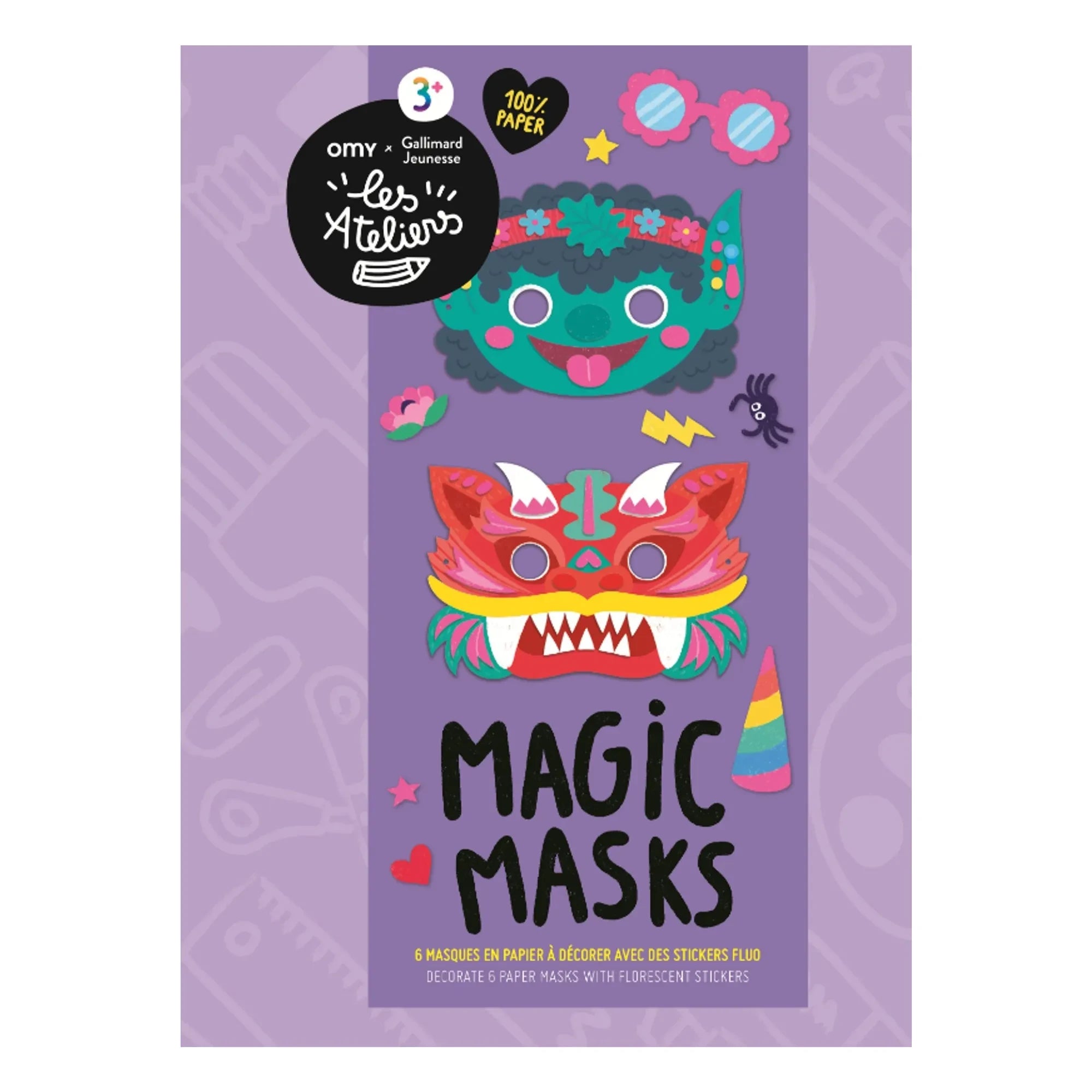Omy x Gallimard Jeunesse - Set de 6 máscaras decorativas Magic Mask