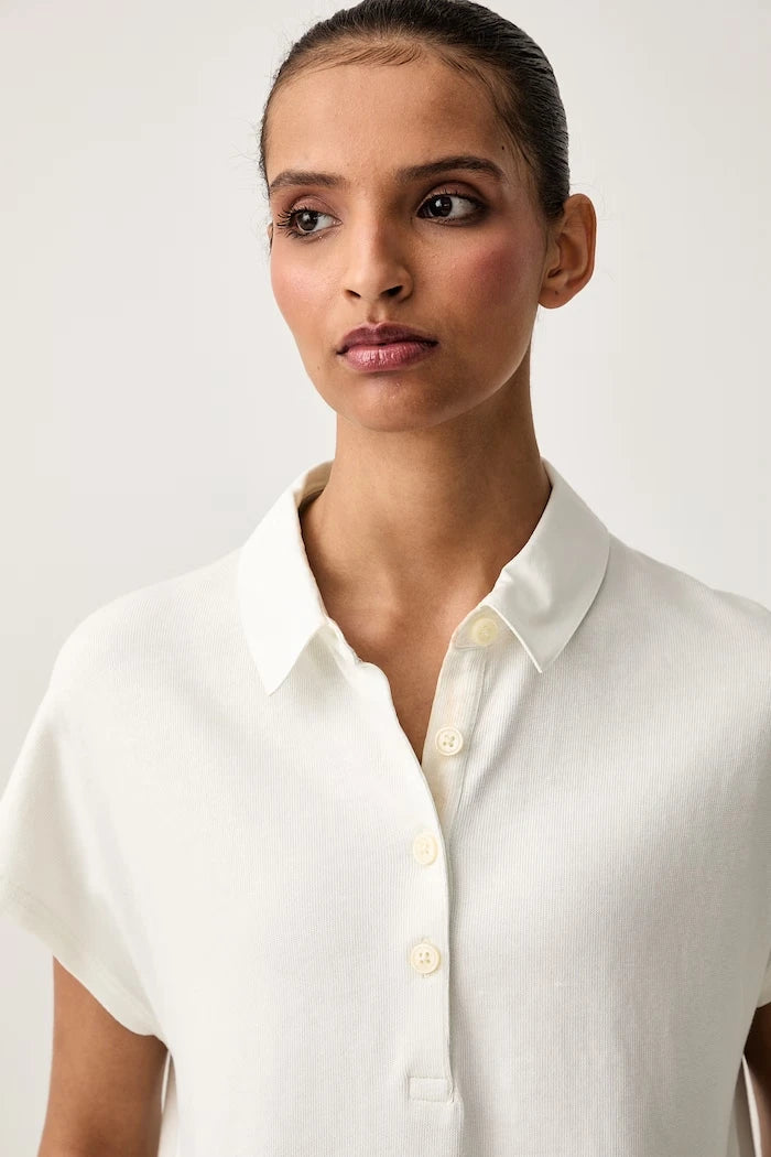 Camiseta de algodón con cuello para mujer Marc O'Polo