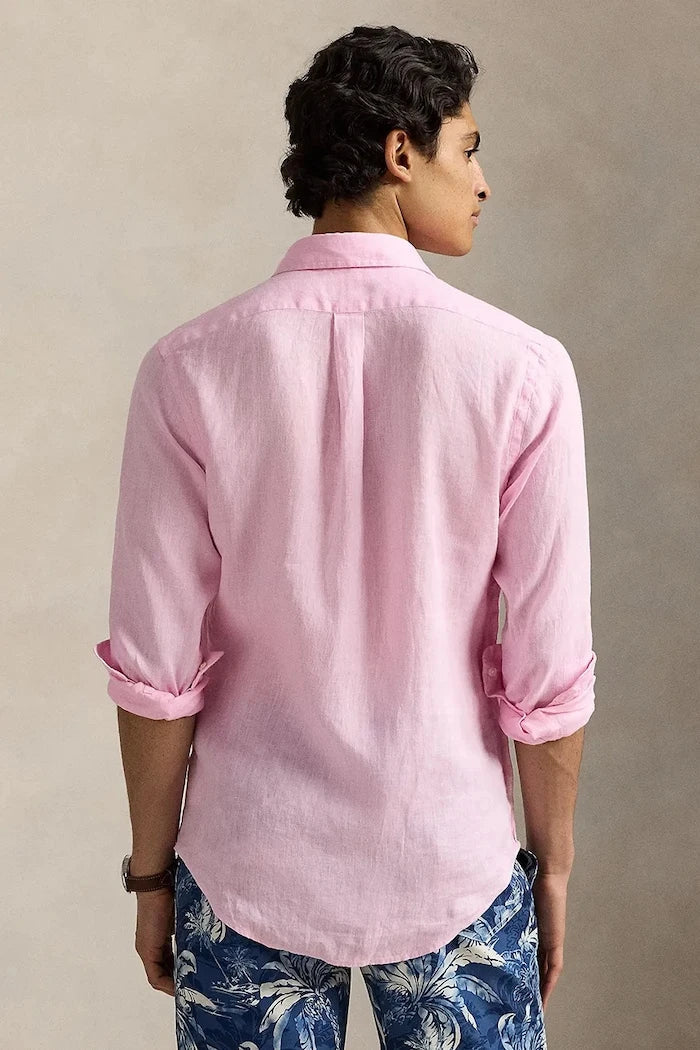 Camisa deportiva de lino de manga larga para hombre Polo Ralph Lauren