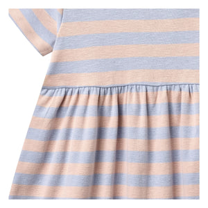 Wheat - Vestido de punto Anna de algodón orgánico a rayas | Rosa pálido