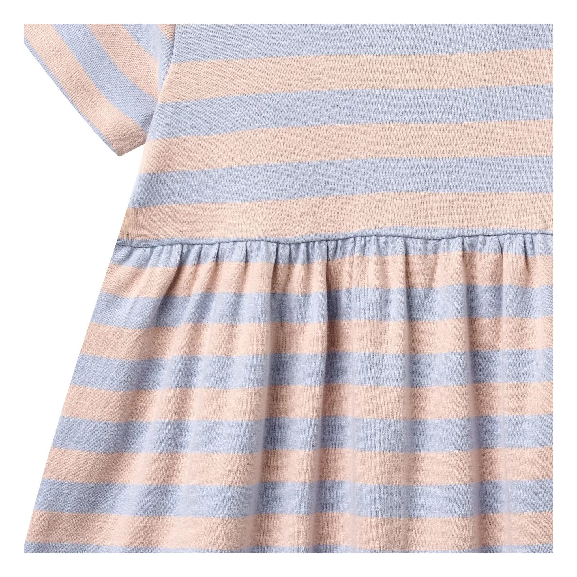 Wheat - Vestido de punto Anna de algodón orgánico a rayas | Rosa pálido