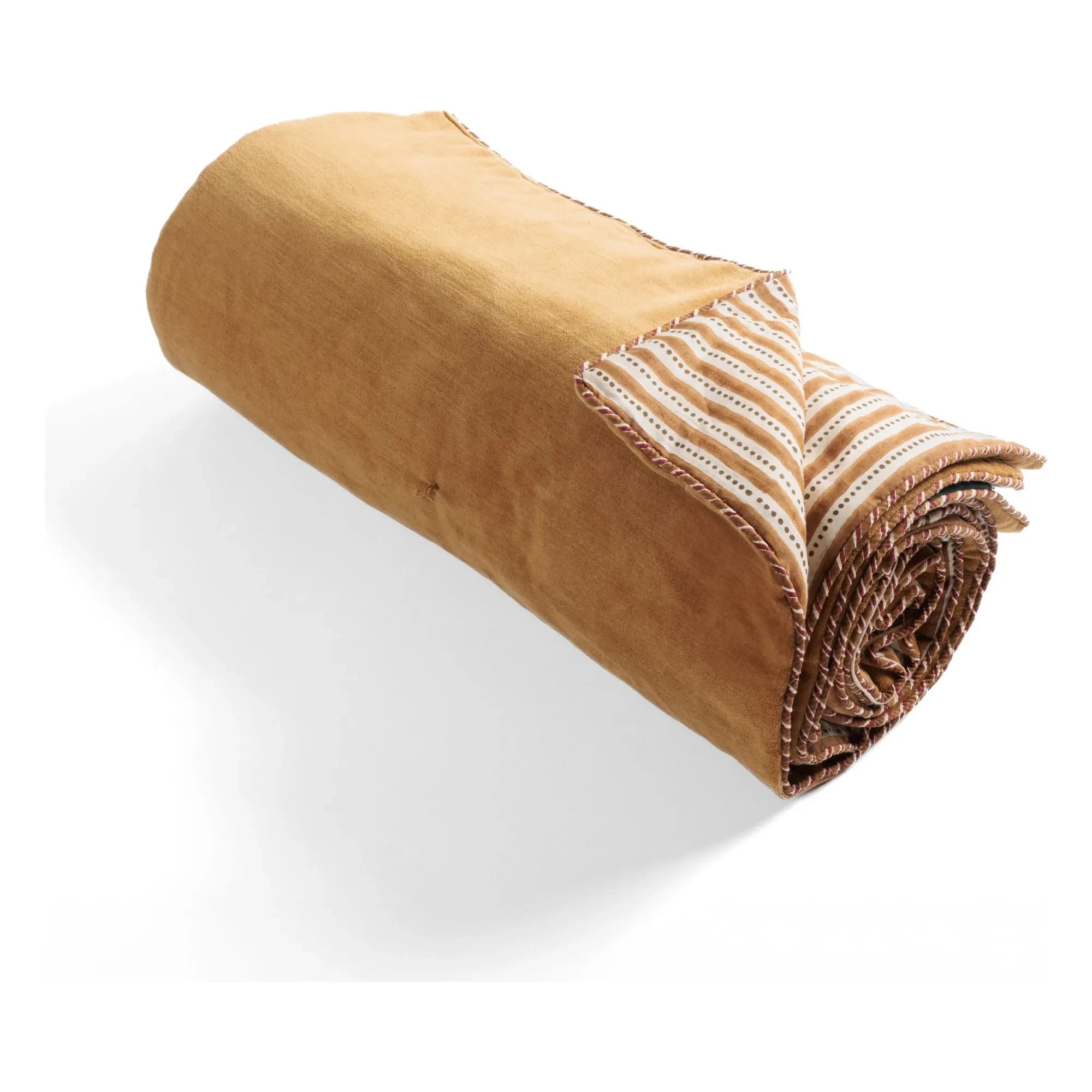 Le Monde Sauvage - Edredón de terciopelo ocre Akiko