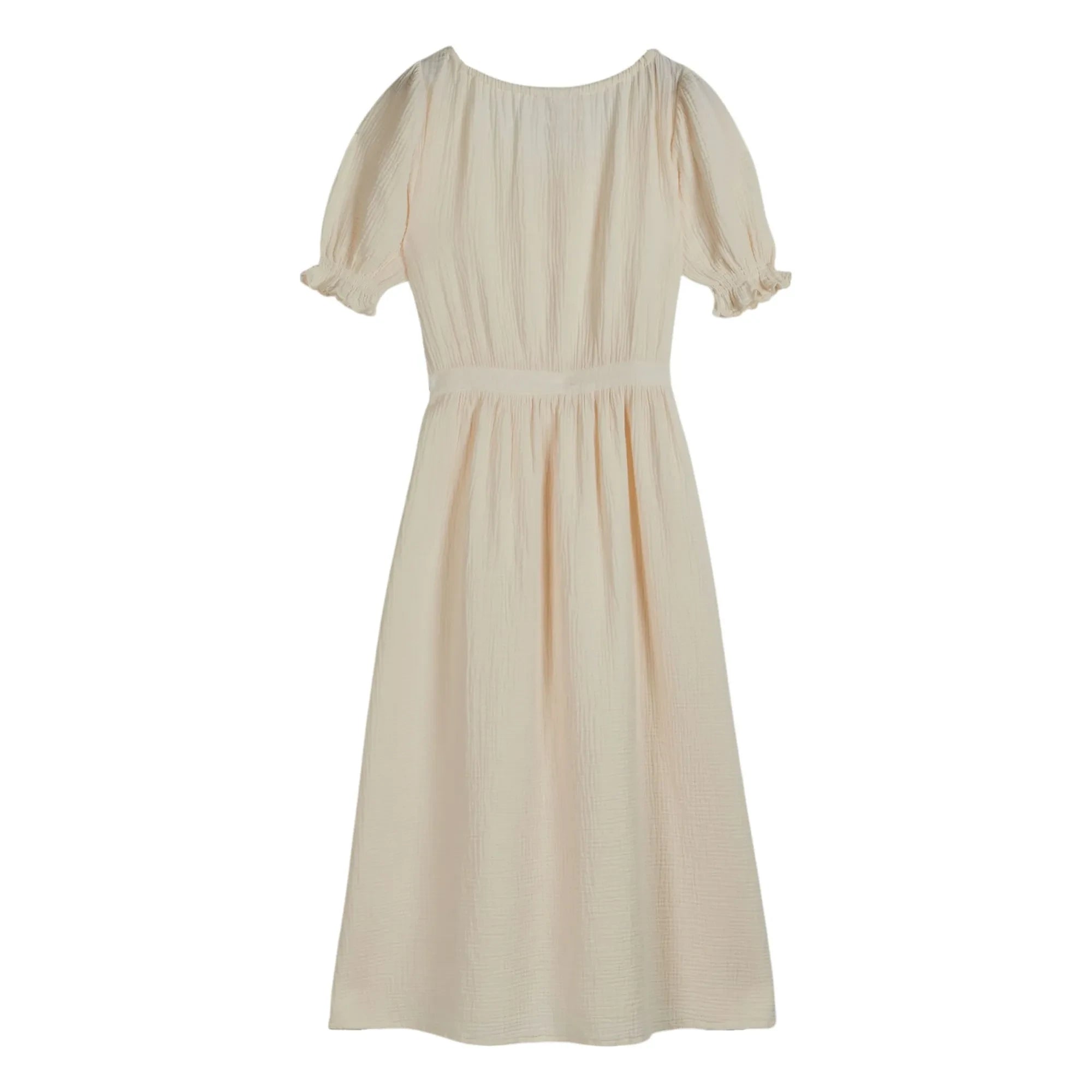 Emile et Ida - Vestido de gasa de algodón | Crema