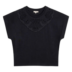 Louise Misha - Camiseta de Algodón Astralys | Negro