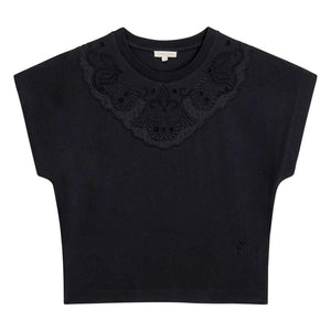 Louise Misha - Camiseta de Algodón Astralys | Negro
