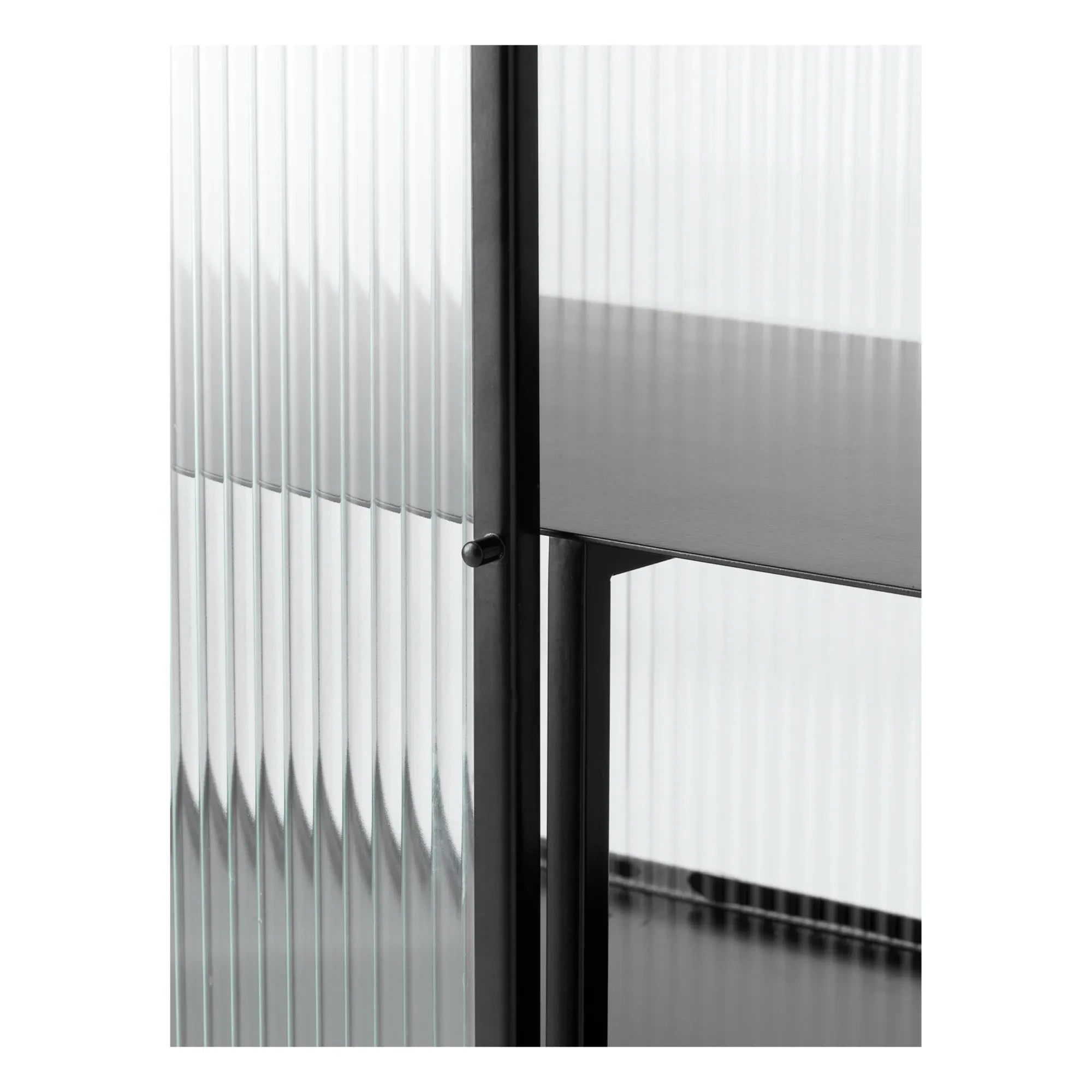 Ferm Living - Consola Haze en cristal y metal a rayas | Negro