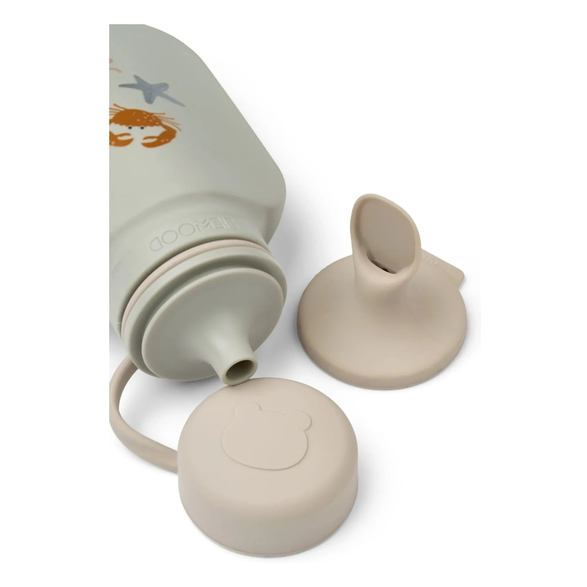 Liewood - Botella para batidos Lizzie - Set de 2 | Criaturas marinas/Color arena