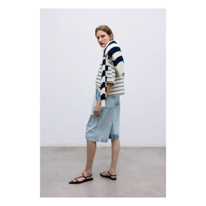 the new society - Musa Jersey de rayas | Azul noche