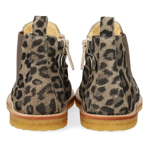 Angulus - Leopar Chelsea Botlar Fermuarlı | Taupe kahverengi
