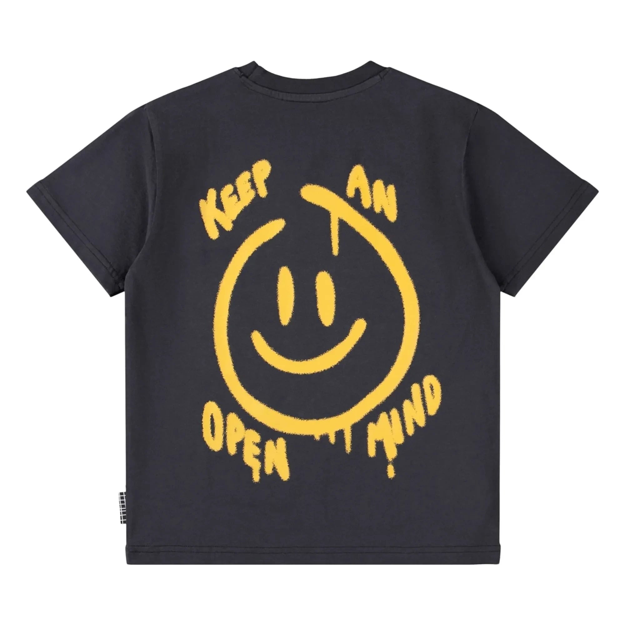 Molo - Railey Smiley Open Mind Organik Pamuk Tişört | Siyah