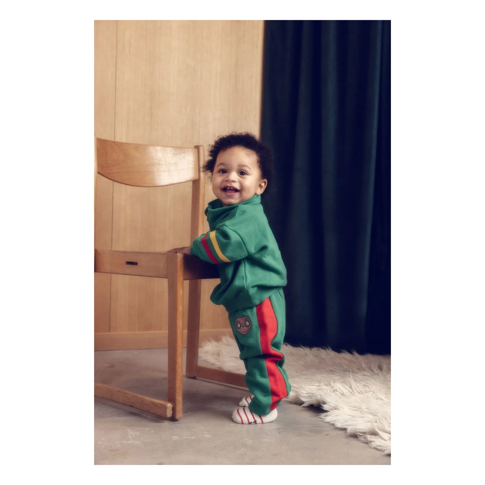 Mini Rodini - Jogger con ribete E.T. 100% algodón orgánico | Verde