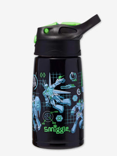 Smiggle - Botella de agua de acero con pajita oculta, 400 ml, Fin de semana