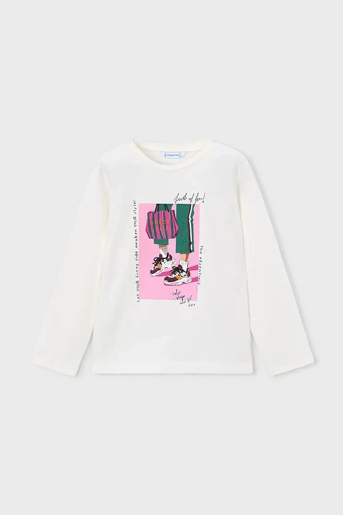 Blusa de manga larga de algodón para niños Mayoral