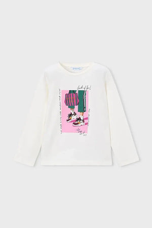 Blusa de manga larga de algodón para niños Mayoral