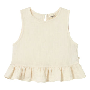 Cozmo - Blair Blusa de gasa de algodón | Marfil