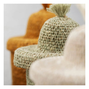 Madam Stoltz - Cesto de almacenamiento de jacinto de agua | Beige