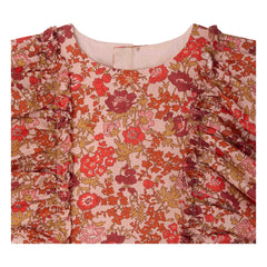 Bonpoint - Vestido Lizzy Fleurie de Algodón Orgánico | Rosa Dusty