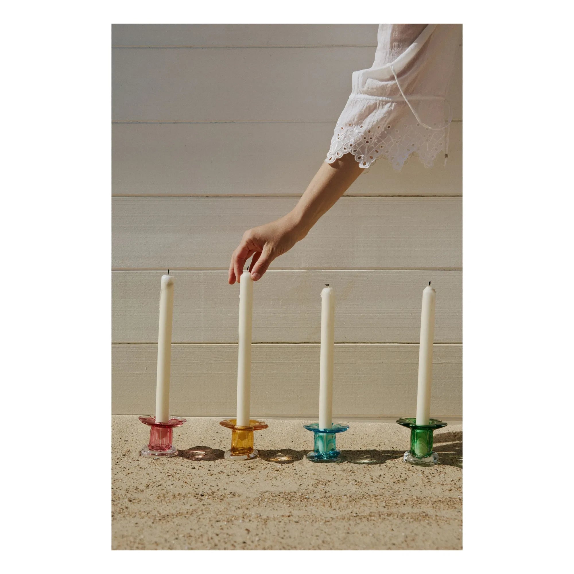 Denise - Candelabro de cristal Stella | Verde