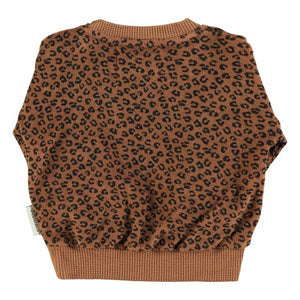 Piupiuchick - Sudadera Leopardo con Tejido de Felpa de Algodón Orgánico | Marrón