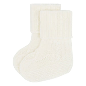 Bompard - Pantuflas de cachemir trenzadas | Crema