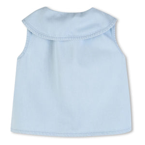 Chloé - Top vaquero bordado | Azul