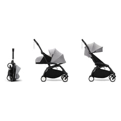 Stokke® - Cochecito YOYO³ completo 0+ y 6+ Chasis negro | Piedra