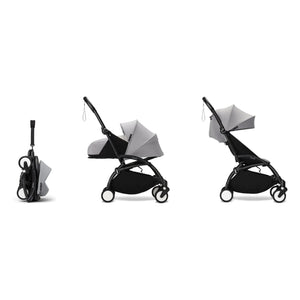 Stokke® - Cochecito YOYO³ completo 0+ y 6+ Chasis negro | Piedra