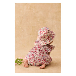 Louise Misha - Gorro de algodón orgánico Lajik Fleuri | Crema