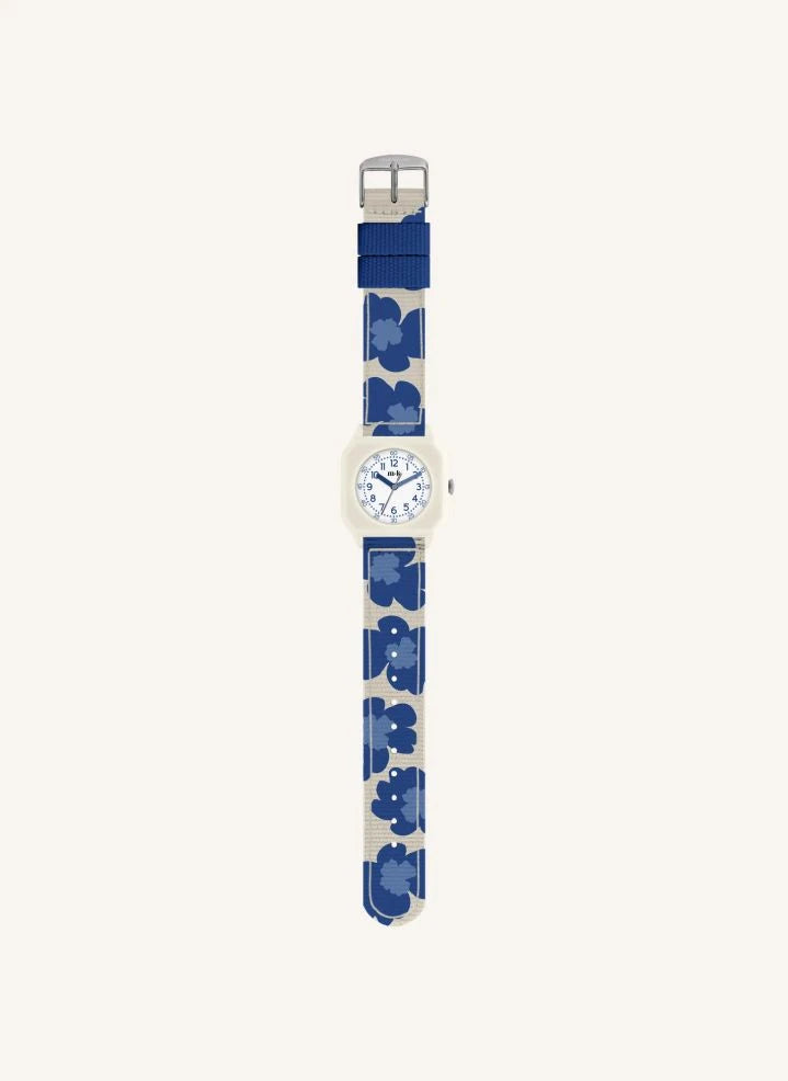 Mini Kyomo - Reloj de hibisco azul - Mini Kyomo x Taxi Brousse | Azul