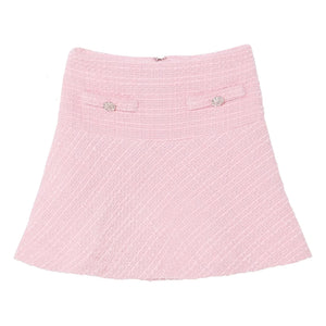 Tutu du Monde - Falda de tweed con pétalos empolvados | Rosa empolvado