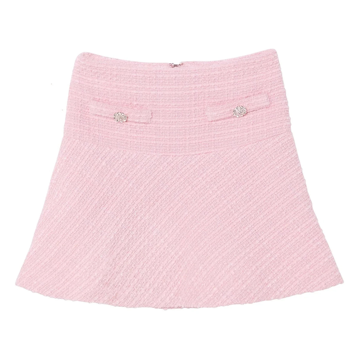 Tutu du Monde - Falda de tweed con pétalos empolvados | Rosa empolvado
